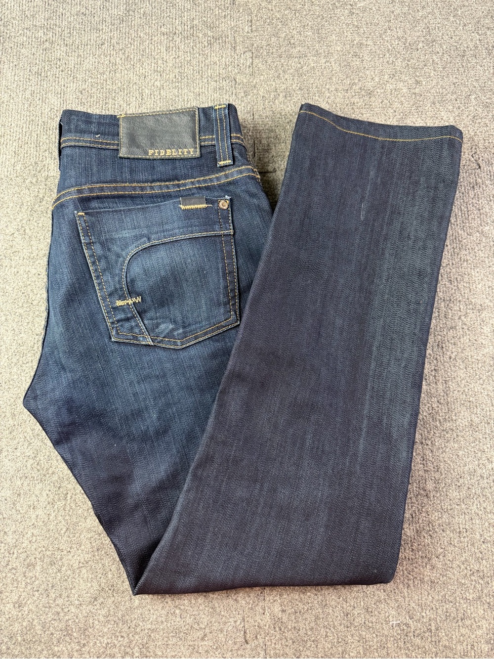 Fidelity Slim Jim Mens Made In USA Cotton Blend Jeans Size 32x31 Blue